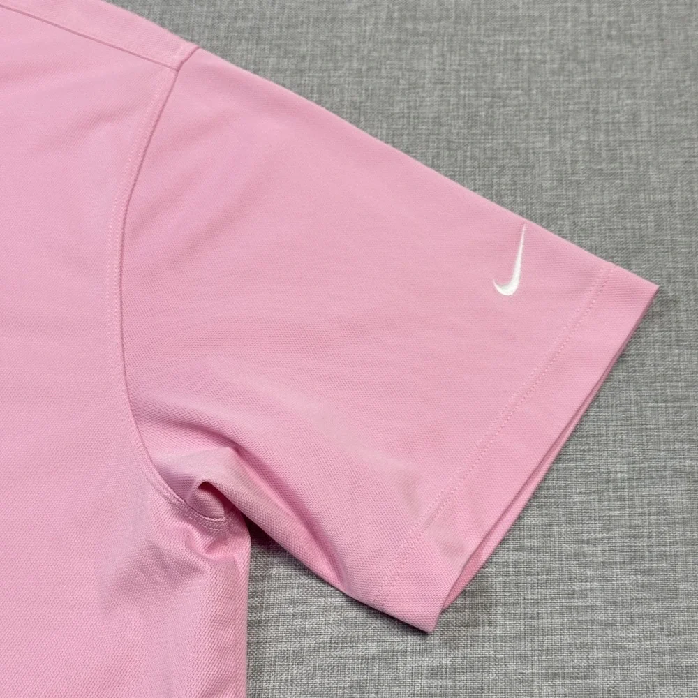 Nike Calusa Pines Polo Golf Shirt Mens‎ Large Pink Dri-FIT Polyester Performance